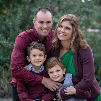 Family portrait with two young boys